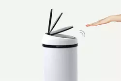 2 iTouchless Oval Sensor Touchless Mülleimer mit Geruchskontrollsystem